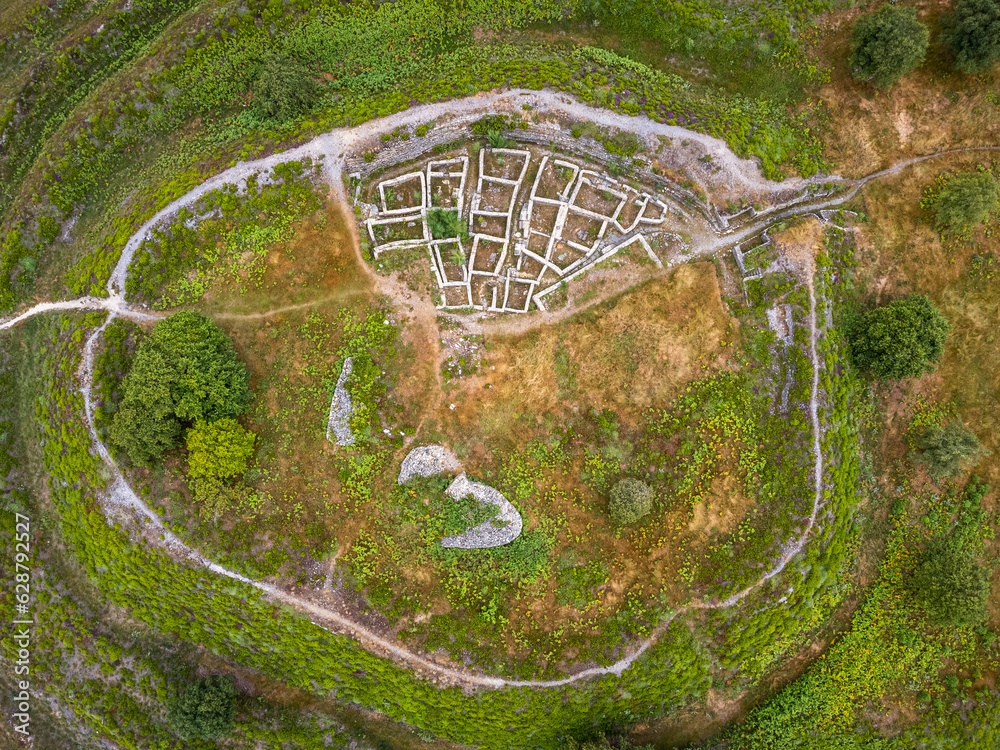 Remains of Castro de Castromaior, an important Archaeological Site in Galicia, Spain