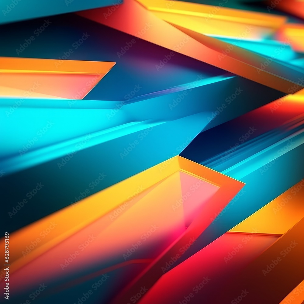 Glowing Tropical Themed 3D Abstract Background Glowing Tropical Themed 3D Abstract Background