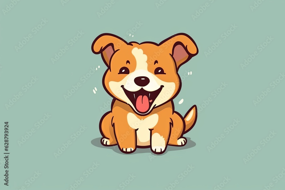 Graphic Illustration of a Dog Isolated on a Monochrome Background Graphic Illustration of a Dog Isolated on a Monochrome Background