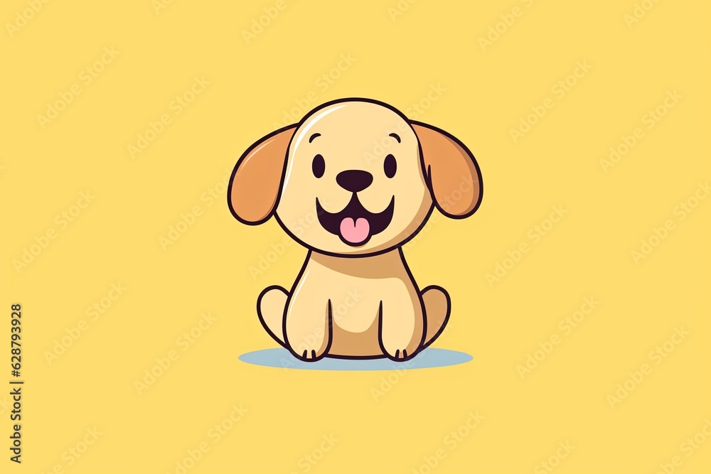 Graphic Illustration of a Dog Isolated on a Monochrome Background Graphic Illustration of a Dog Isolated on a Monochrome Background