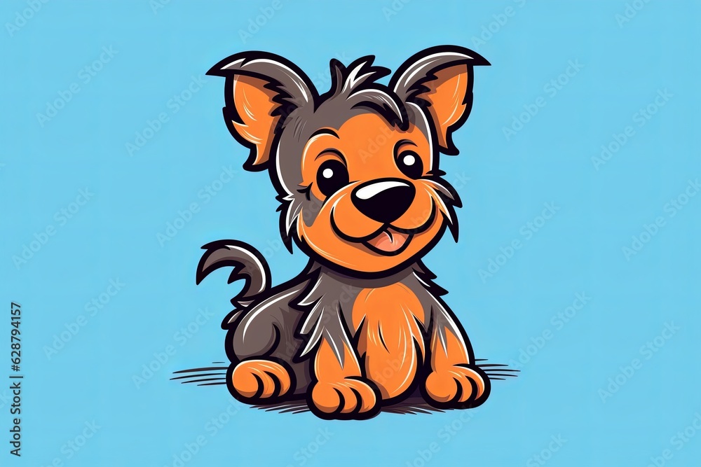 Obraz premium Graphic Illustration of a Dog Isolated on a Monochrome Background