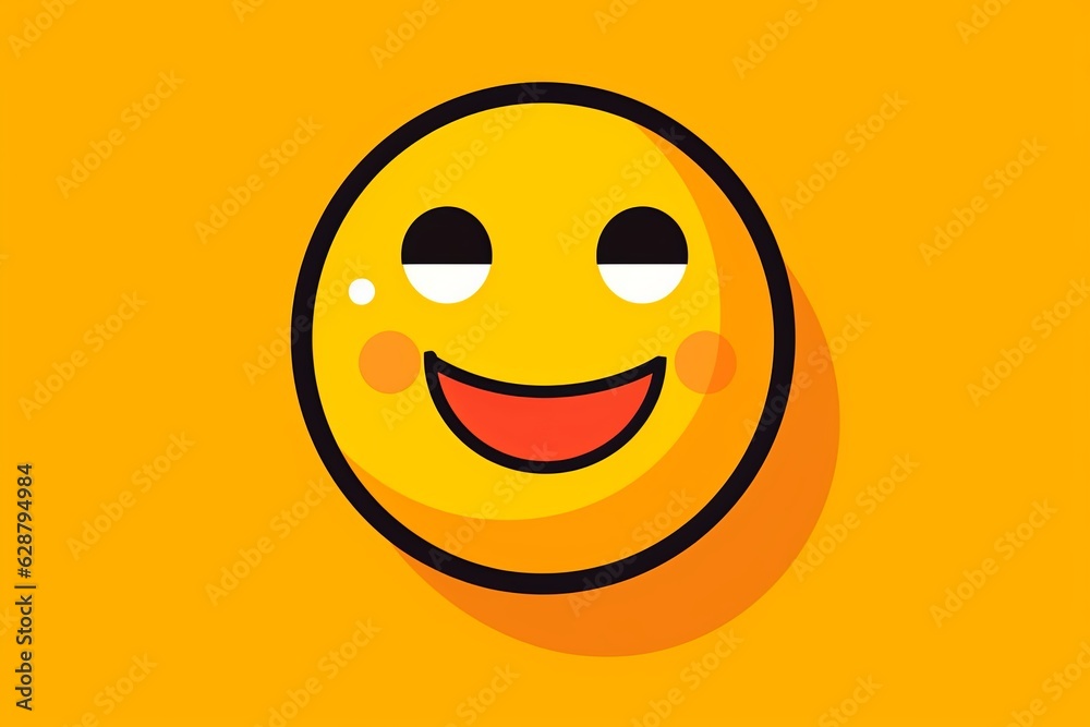 Fototapeta premium Happy Face Emoji Modern Graphic Illustration