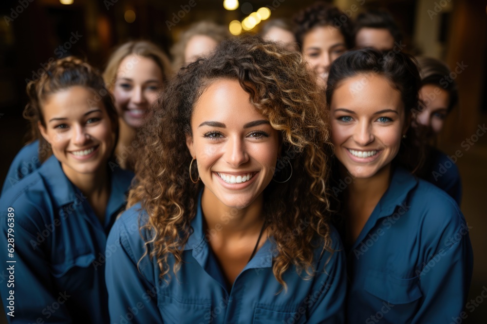 Generative AI - Celebrating Diversity in Handwerksberufen: Optimistic and Happy Craftswomen Standing in Unity, Empowering a Talented and Inclusive Workforce