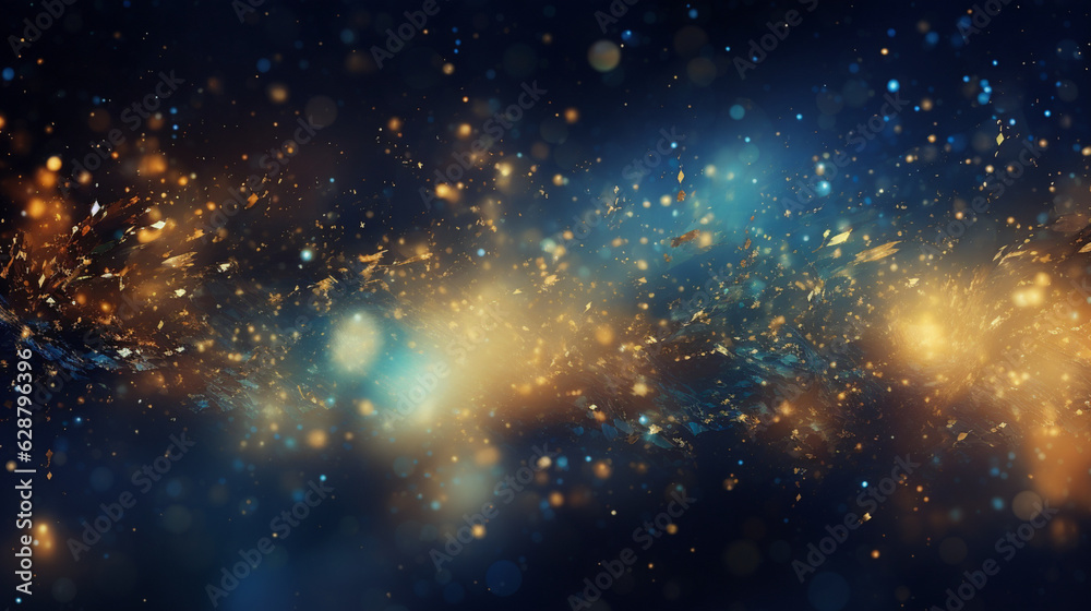 Fototapeta premium Abstract colorful glittering effect defocused design on dark background, shiny elegance fantasy bright color contrast with black concept
