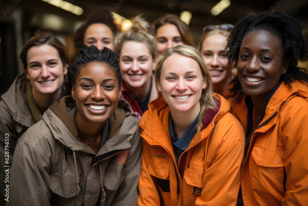 Generative AI - Celebrating Diversity in Handwerksberufen: Optimistic and Happy Craftswomen Standing in Unity, Empowering a Talented and Inclusive Workforce Generative AI - Celebrating Diversity in Handwerksberufen: Optimistic and Happy Craftswomen Standing in Unity, Empowering a Talented and Inclusive Workforce