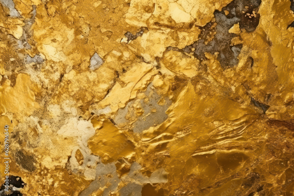 Golden background, gold leafing, created with Generative AI technology