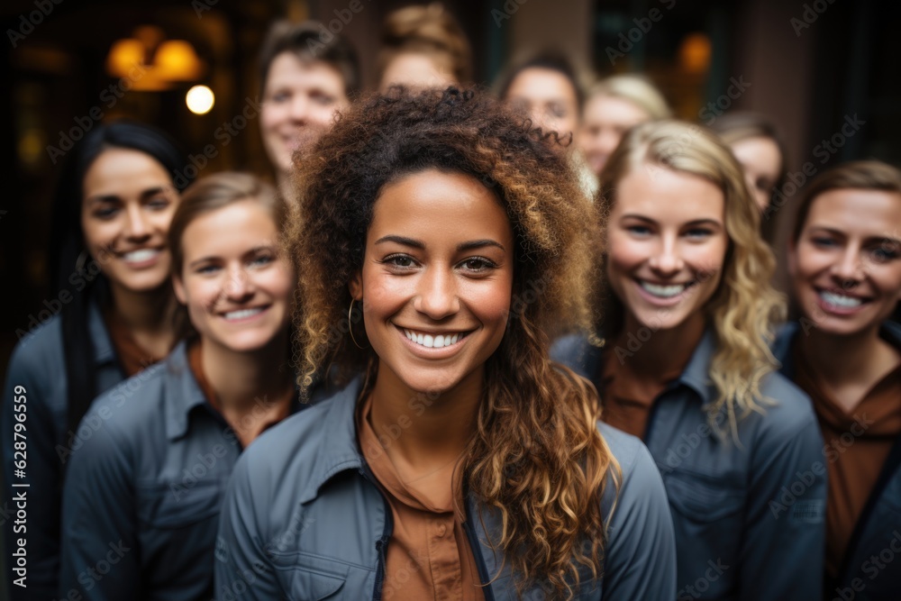 Generative AI - Celebrating Diversity in Handwerksberufen: Optimistic and Happy Craftswomen Standing in Unity, Empowering a Talented and Inclusive Workforce