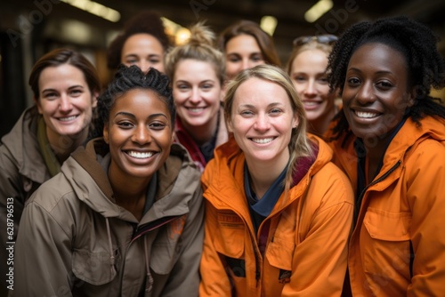 Generative AI - Celebrating Diversity in Handwerksberufen: Optimistic and Happy Craftswomen Standing in Unity, Empowering a Talented and Inclusive Workforce © Ezio Gutzemberg