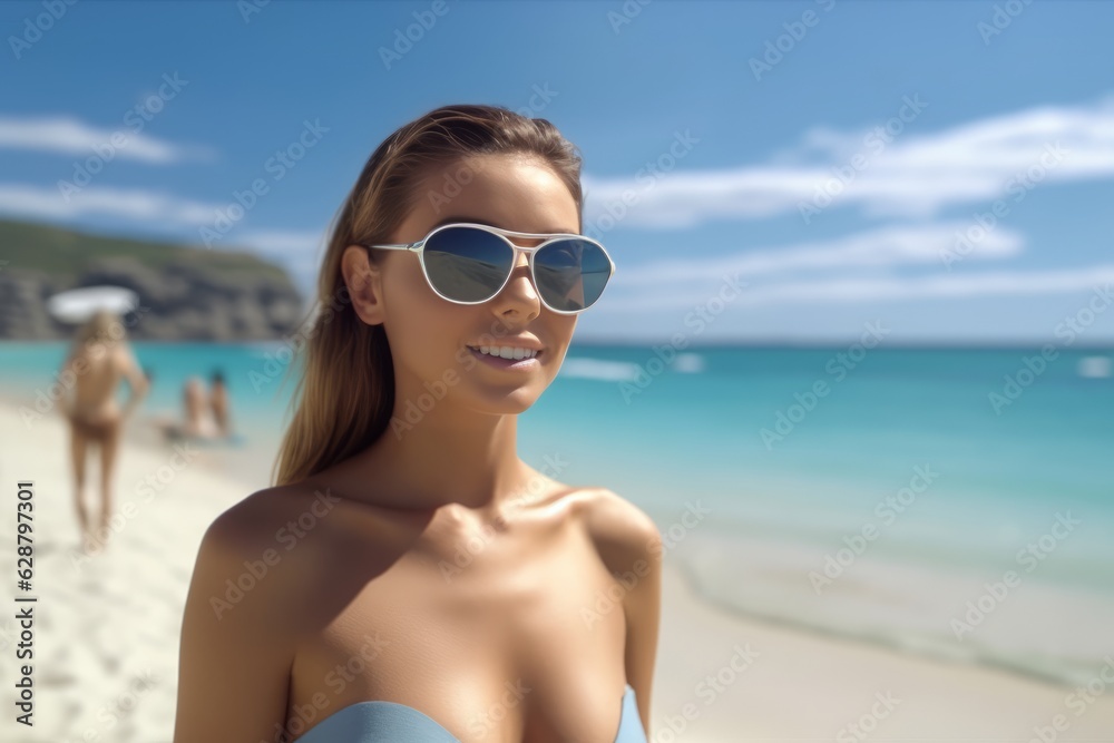 Hyper Realistic 3D Render of an Attractive Female on a Summer Beach