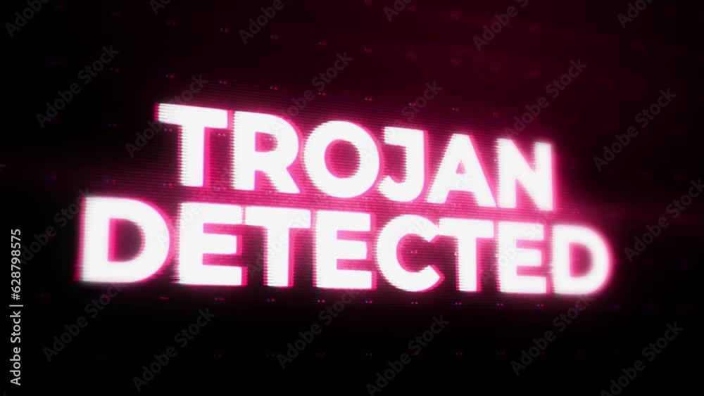Trojan Detected Warning Alert Error Message flashing on Screen, Computer system crash. concept of Hacking attack and virus detection spyware or digital antivirus malware for internet data fraud Trojan Detected Warning Alert Error Message flashing on Screen, Computer system crash. concept of Hacking attack and virus detection spyware or digital antivirus malware for internet data fraud