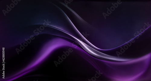 Dark purple background with waves . AI