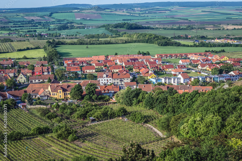 Aerial view from Holy Hill in Mikulov town, Czech Republic