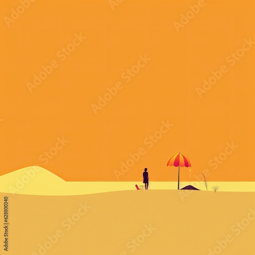 Minimalist Abstract Summer Theme Landscape Background