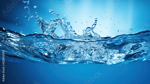 Close up blue water splash
