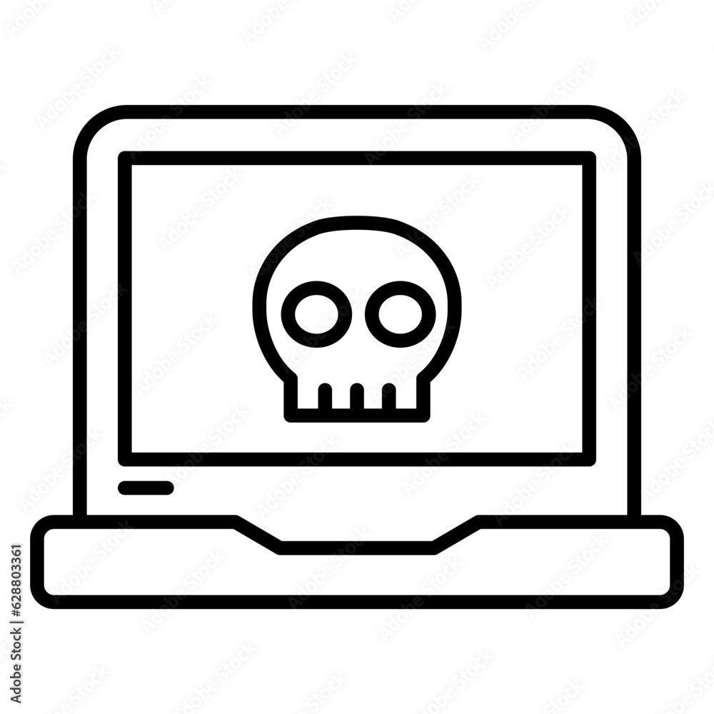 Laptop hacking icon Laptop hacking icon