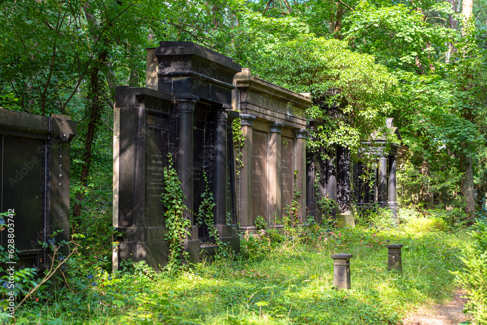 Burial vault and mausoleum in the southwest churchyard Stahnsdorf, a famous woodland- and also a celebrity cemetery in the federal state of Brandenburg in the south of Berlin