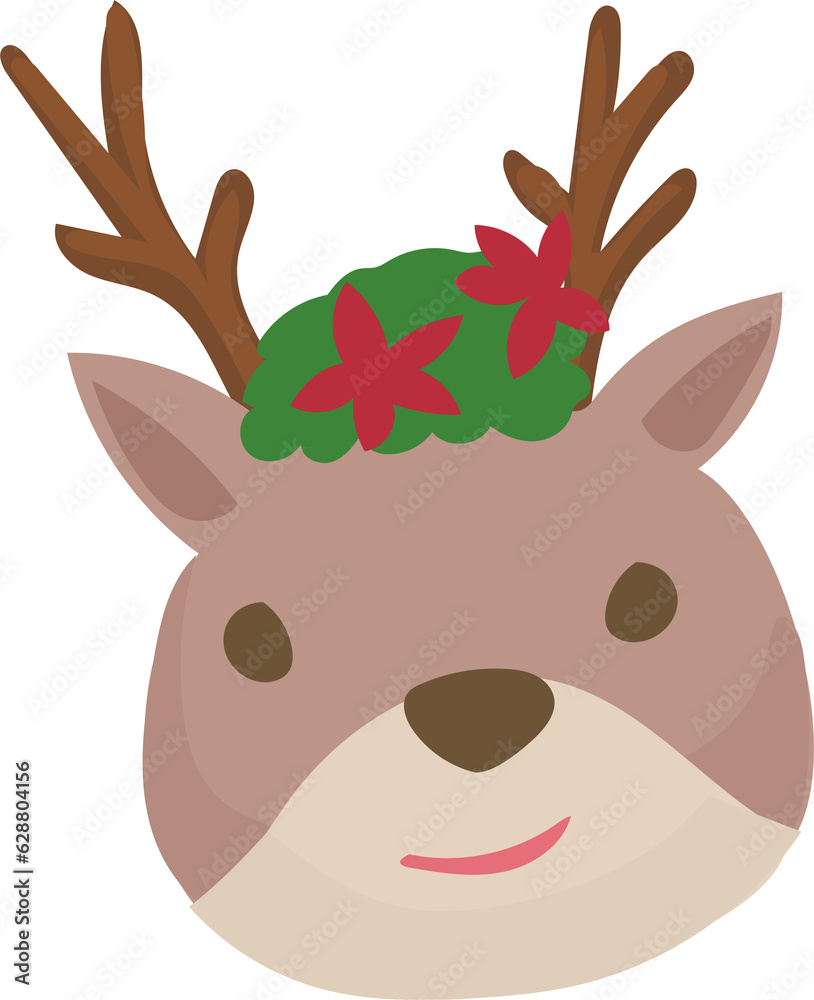 Cartoon christmas deer. Christmas style illustration Cartoon christmas deer. Christmas style illustration