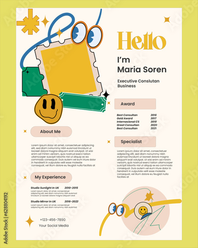 Resume CV with Minimalist Design Template photo