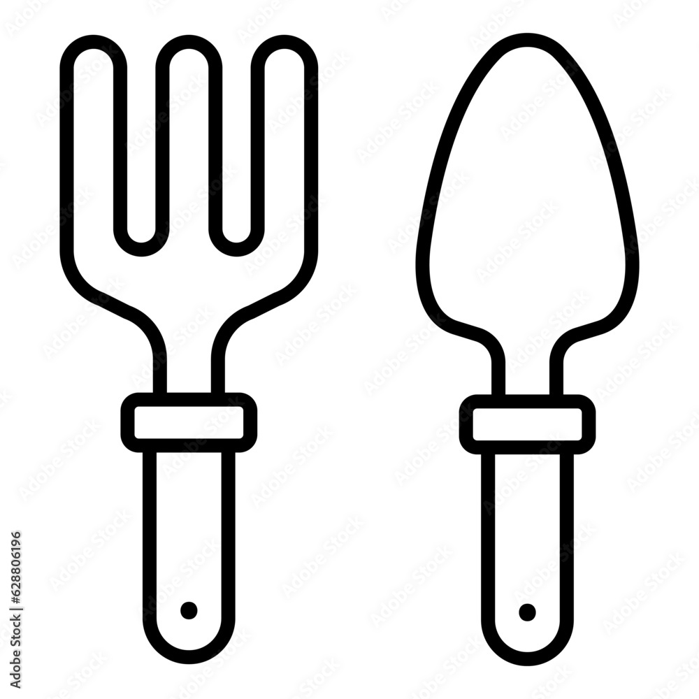 Trowel and fork icon Trowel and fork icon