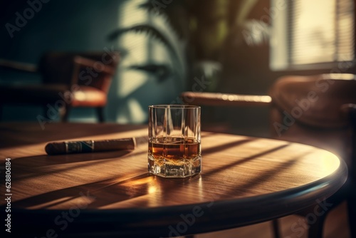Fotografering Glass whiskey. Generate Ai