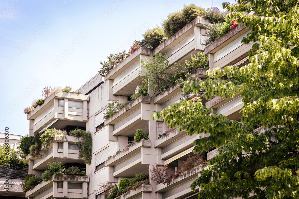 Image showcasing Vertical Gardens Balcony, Terrace with Plants of Modern Ecological ...