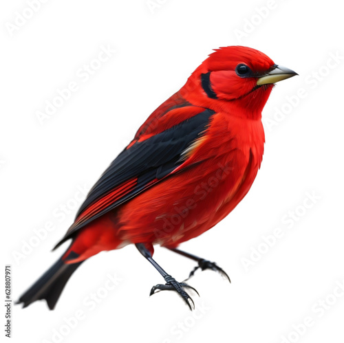 Scarlet Tanager, Common forest bird, Songbird, isolated, transparent background, no background. PNG. © PNG&Background Image