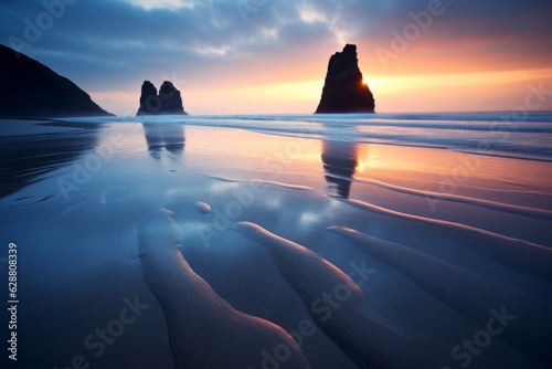 Otherworldly Twilight Beach Landscape