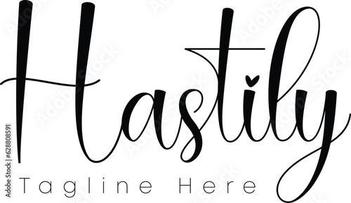 Hastily text signature logo design for your business