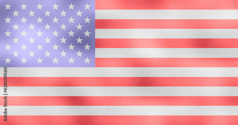 Flag of the United States. 10:19 Proportions. Original to scale. American special flag. Metallic glamour design.