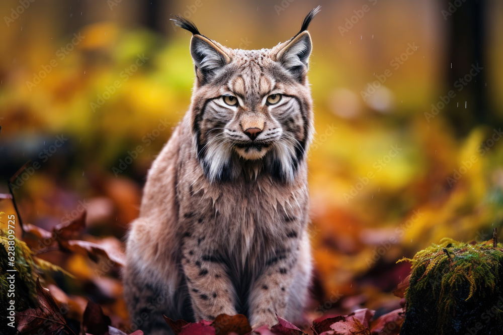 Medium shot of endangered Lynx. Generative ai Medium shot of endangered Lynx. Generative ai
