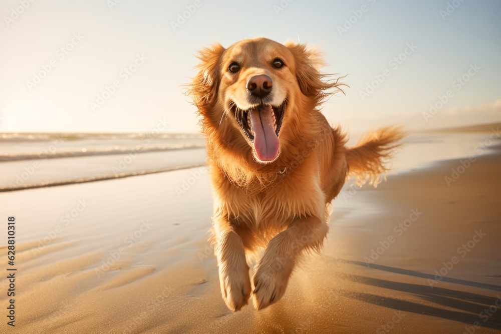 portrait of a happy dog having a day at the beach