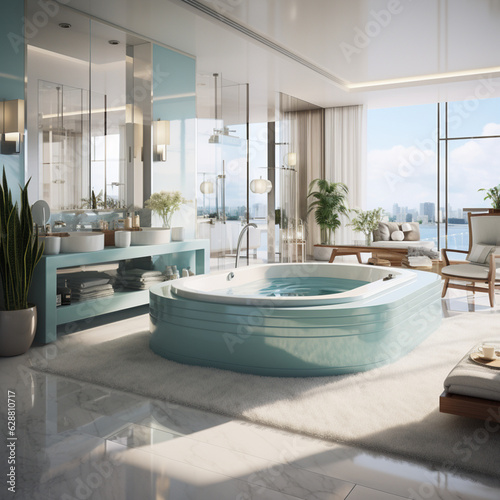 Interior Design of a spacious Modern Luxury Bathroom