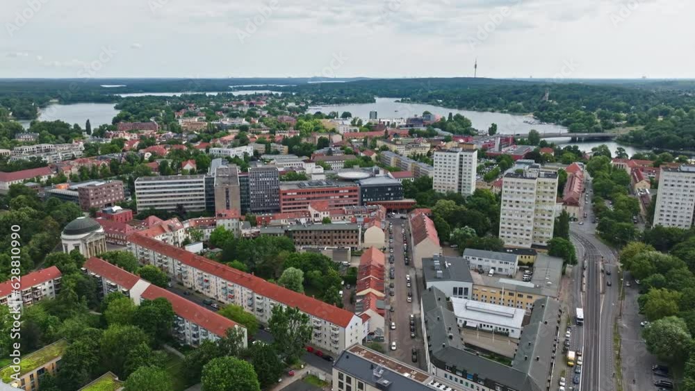 Aerial Drone shot of Potsdam Town centre ( Innenstadt ) , Germany Aerial Drone shot of Potsdam Town centre ( Innenstadt ) , Germany