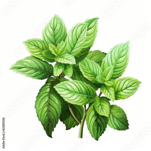 mint leaves isolated on white background