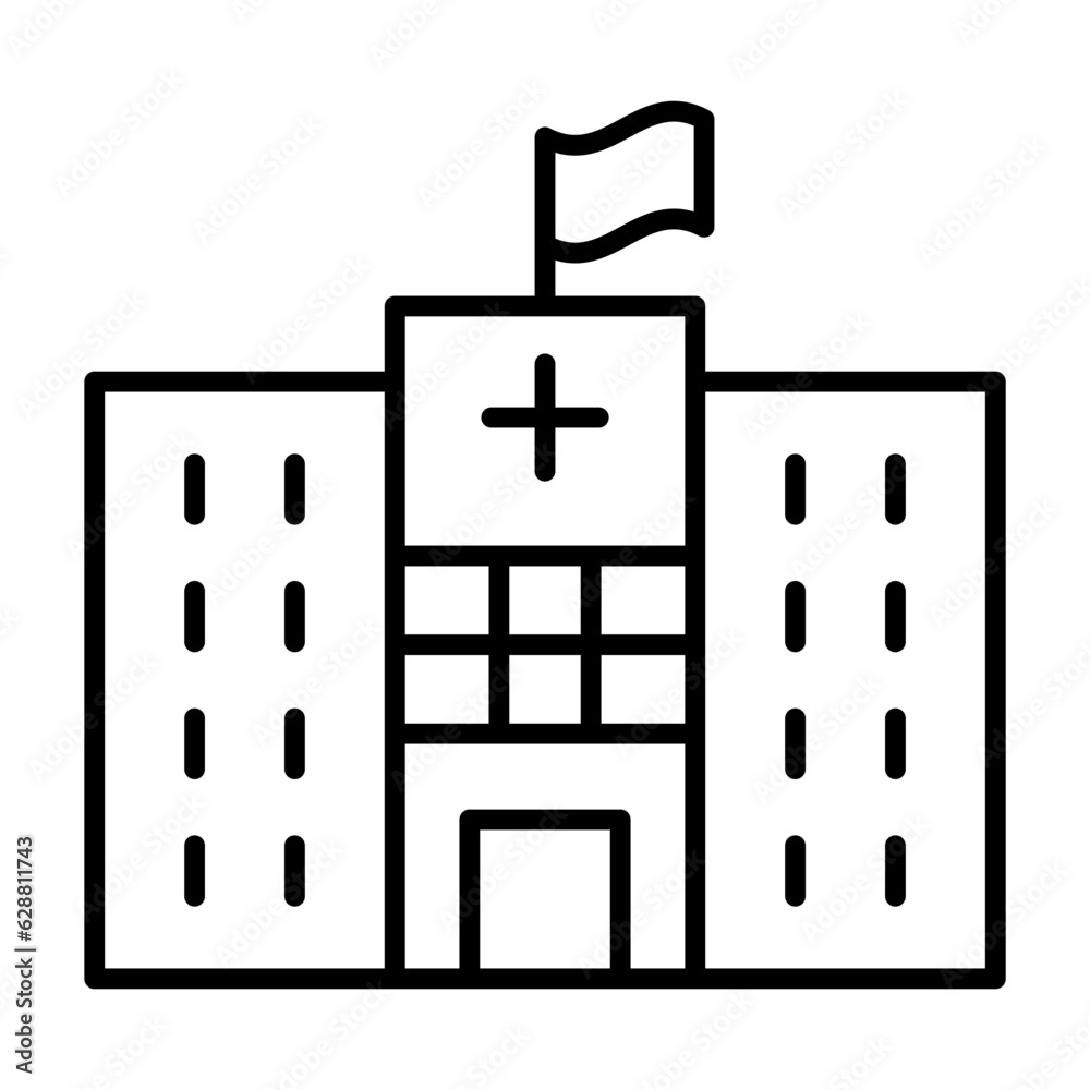 Hospital building icon