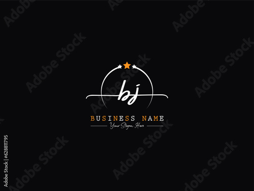 Monogram Alphabet Bj Letter Logo, Initial Signature Bj Logo Template