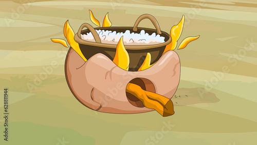 Clay stove made for cooking with fire wood