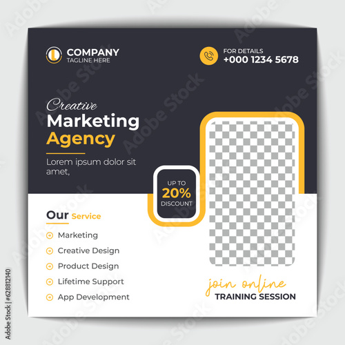 Corporate social media post and web banner template