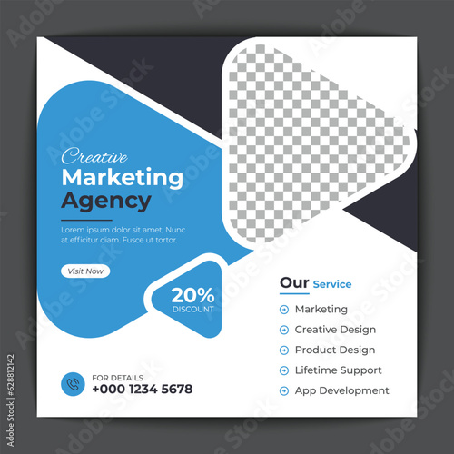 Corporate social media post and web banner template