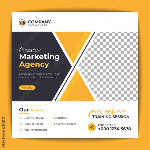 Corporate social media post and web banner template