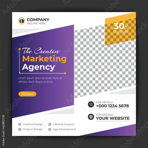 Corporate social media post and web banner template