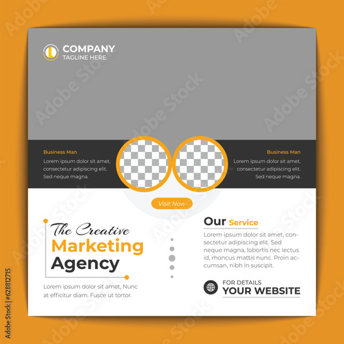 Corporate social media post and web banner template