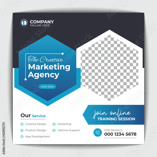 Corporate social media post and web banner template