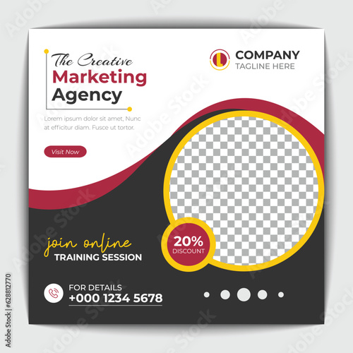 Corporate social media post and web banner template