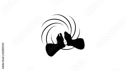 water attraction silhouette, silhouette of a water attraction with legs in a pipe with water