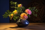 Portrait of a Stylish Roses Arrangment Indoors