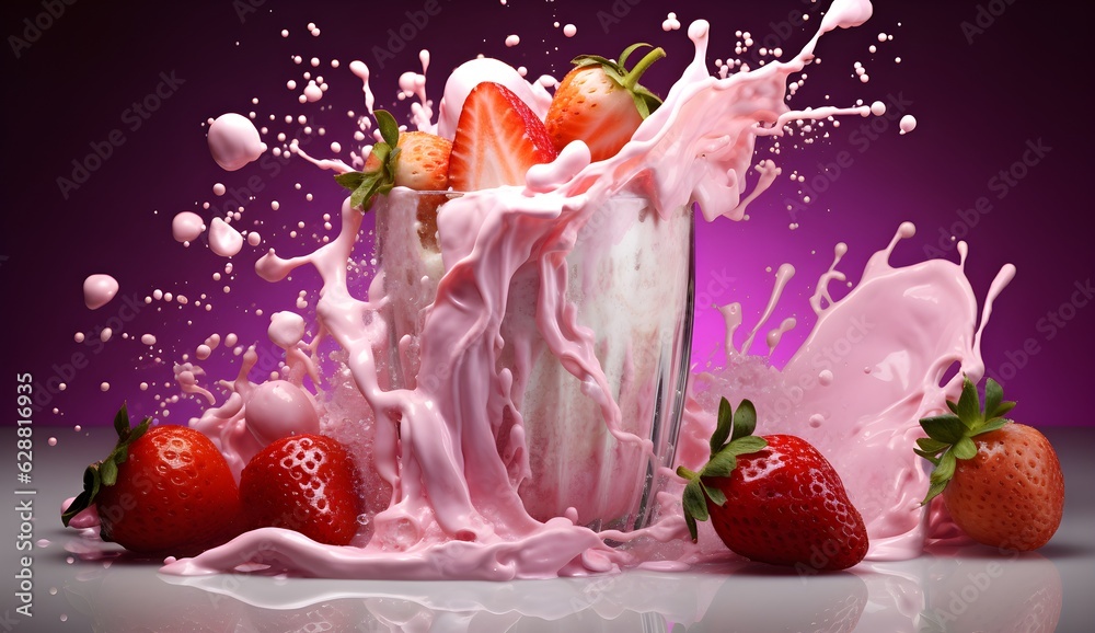 Strawberry milkshake created with Generative AI technology Stock Photo ...