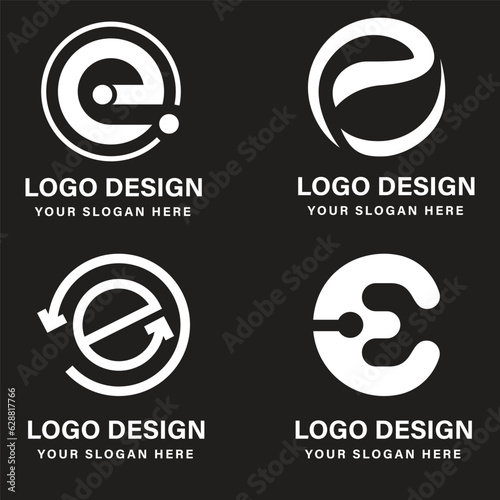 vector e alphabet logo design collection