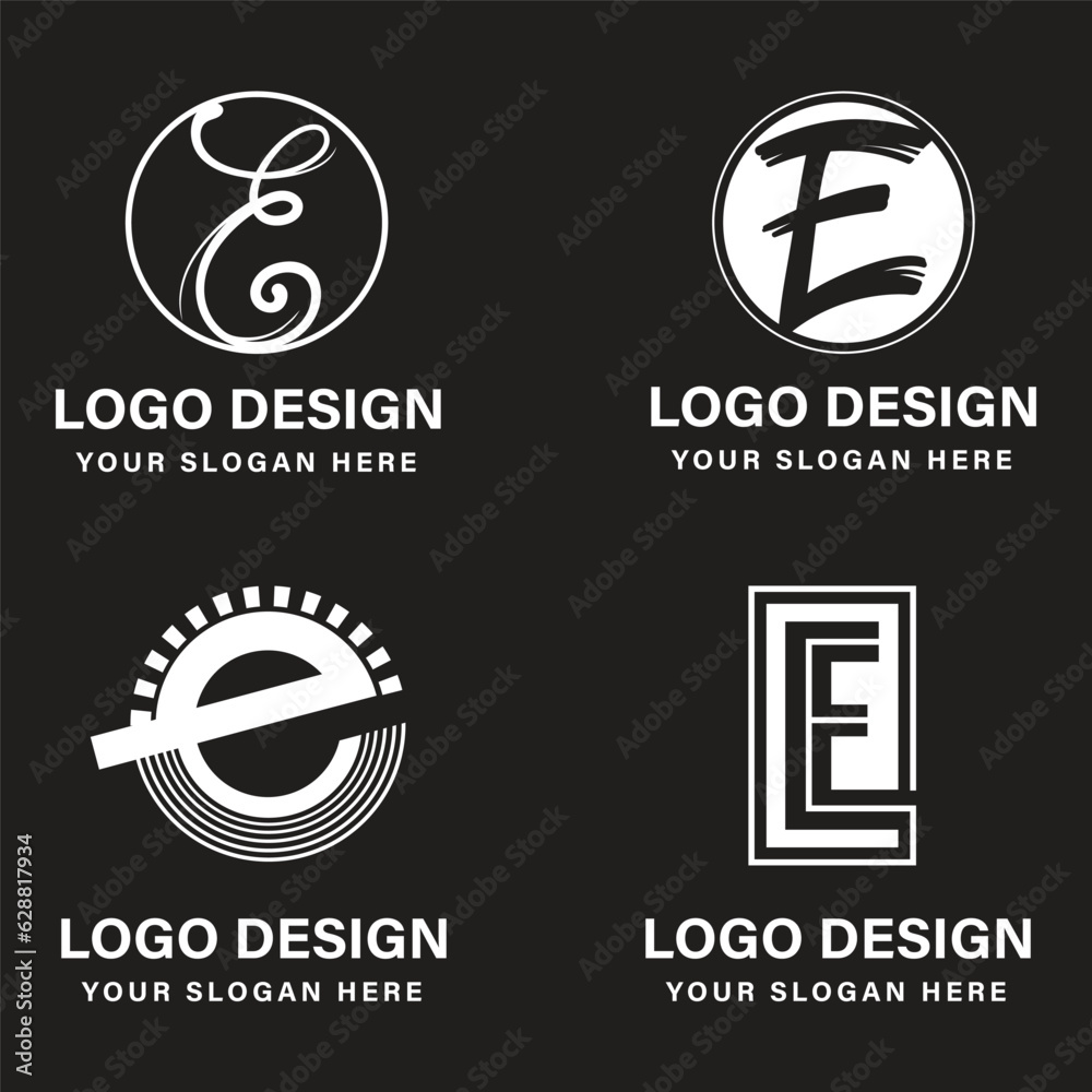 Obraz premium vector e alphabet logo design collection