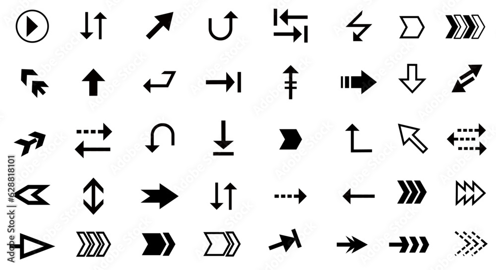 Arrow icons symbol set. vector illustration Arrow icons symbol set. vector illustration